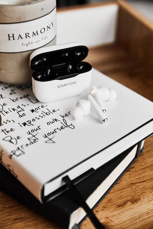 Sluchátka Canyon TWS-3 bílá