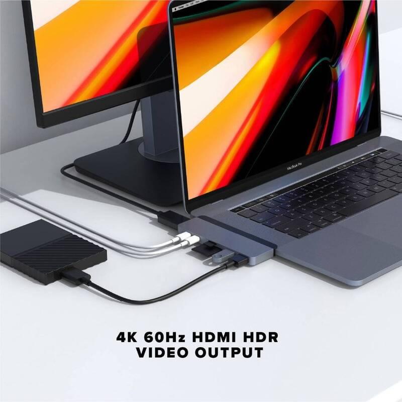 USB Hub HyperDrive DUO 7-in-2 Hub USB-C MacBook Pro šedý