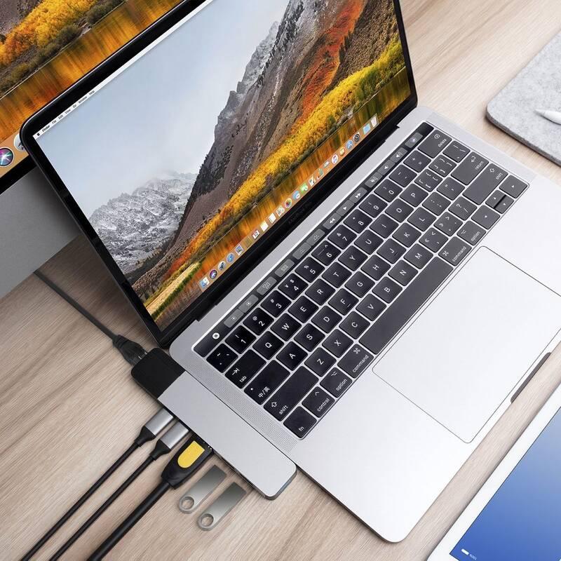 USB Hub HyperDrive NET Hub USB-C pro MacBook Pro stříbrný