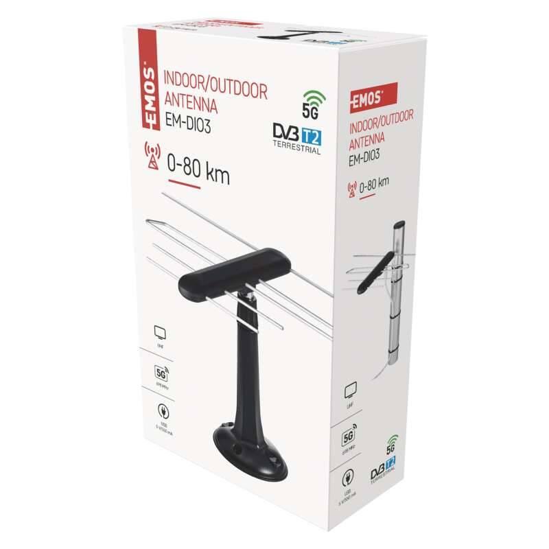 Anténa EMOS EM-DIO3, 0–80 km DVB-T2