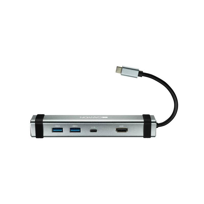 Dokovací stanice Canyon DS-3 USB-C HDMI, 2x USB 3.0, USB-C PD 60W stříbrná