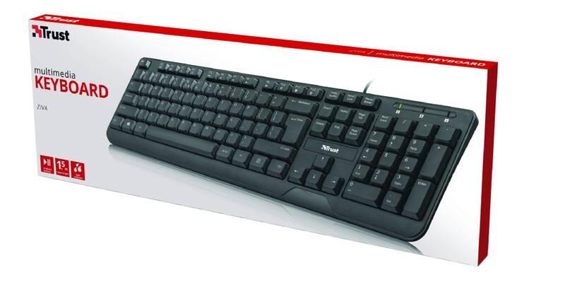 Klávesnice Trust Ziva Multimedia CZ SK černá