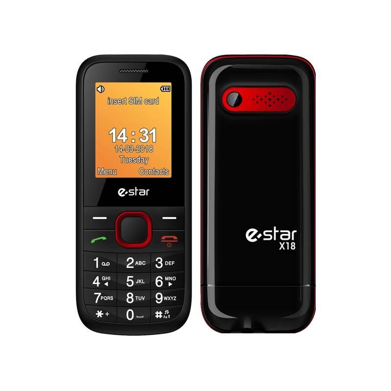 Mobilní telefon eStar X18 Dual Sim černý červený, Mobilní, telefon, eStar, X18, Dual, Sim, černý, červený
