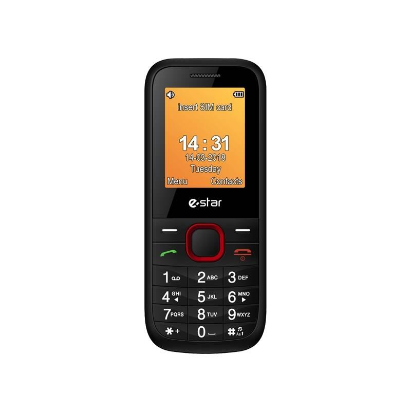 Mobilní telefon eStar X18 Dual Sim černý červený, Mobilní, telefon, eStar, X18, Dual, Sim, černý, červený