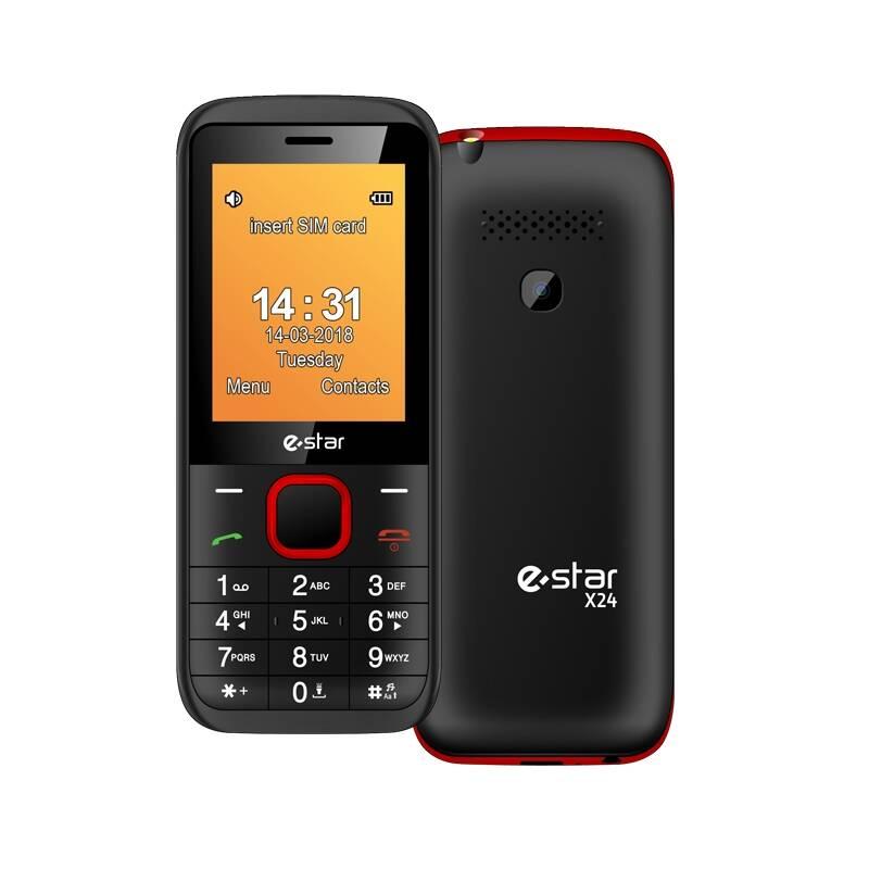 Mobilní telefon eStar X24 Dual Sim černý červený, Mobilní, telefon, eStar, X24, Dual, Sim, černý, červený