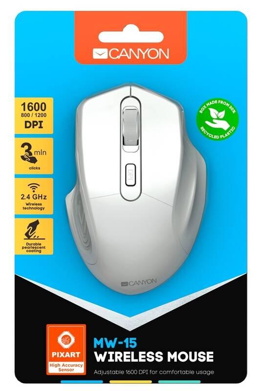 Myš Canyon Pixart MW-15 bílá