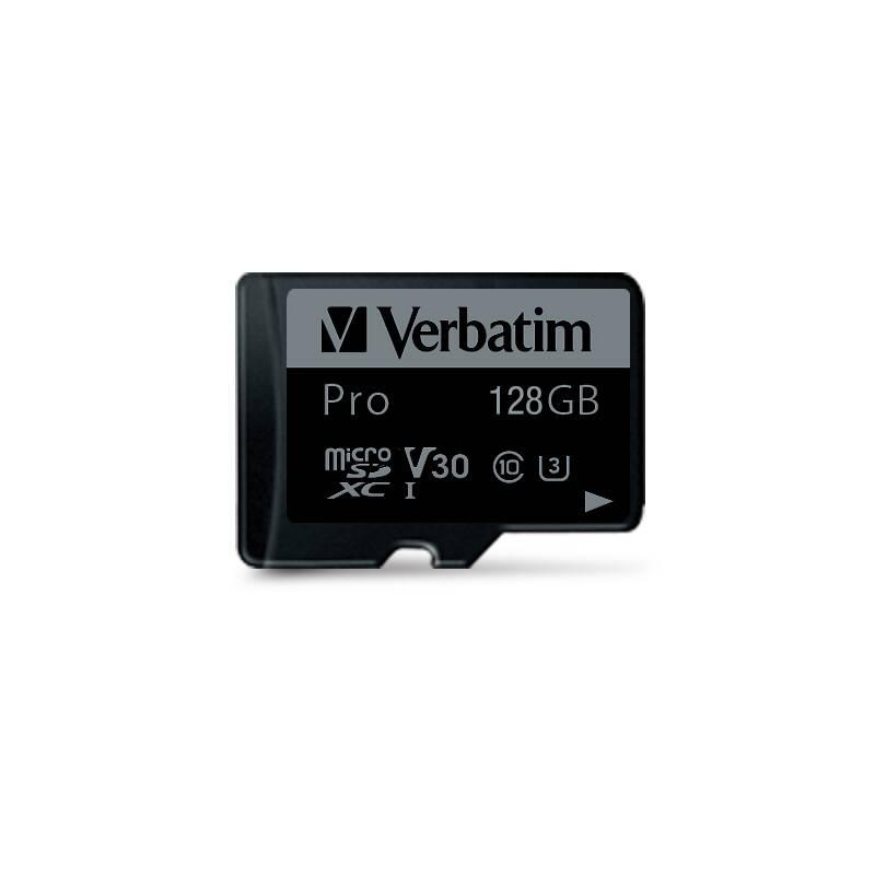 Paměťová karta Verbatim Pro microSDXC 128GB UHS-I V30 U3 SD adaptér