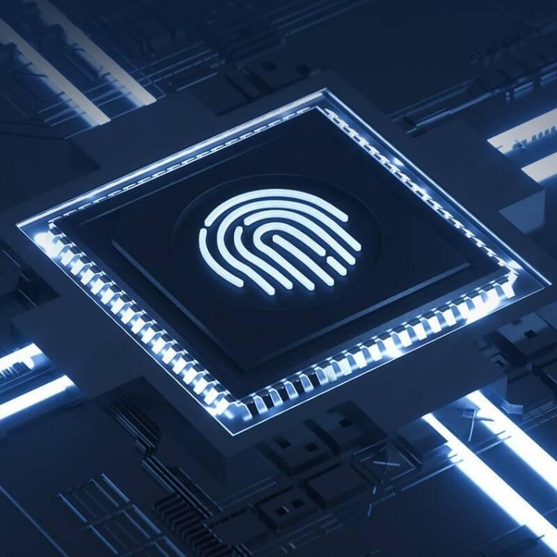 Visací zámek UODI na otisk prstu, IPX2 modrý