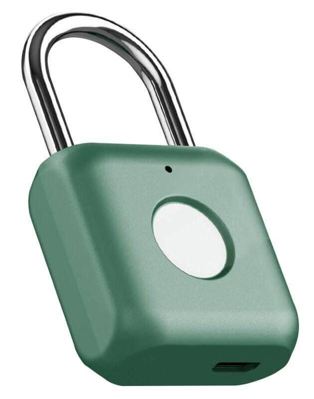 Visací zámek UODI na otisk prstu, IPX2 zelený
