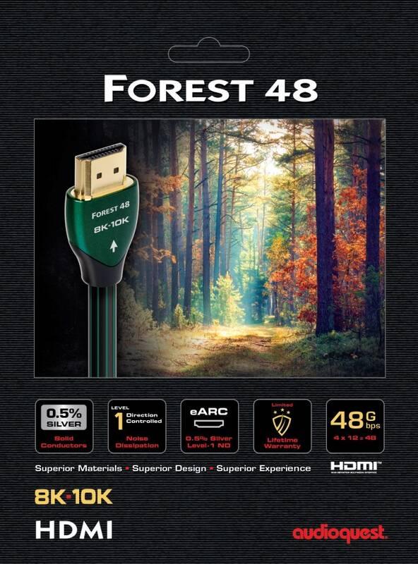 Kabel AUDIOQUEST HDMI 2.1 Forest 48, 0,6 m černý zelený