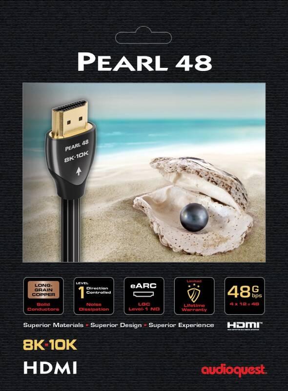 Kabel AUDIOQUEST HDMI 2.1 Pearl 48, 0,6 m černý, Kabel, AUDIOQUEST, HDMI, 2.1, Pearl, 48, 0,6, m, černý