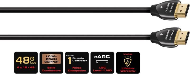 Kabel AUDIOQUEST HDMI 2.1 Pearl 48, 1 m černý