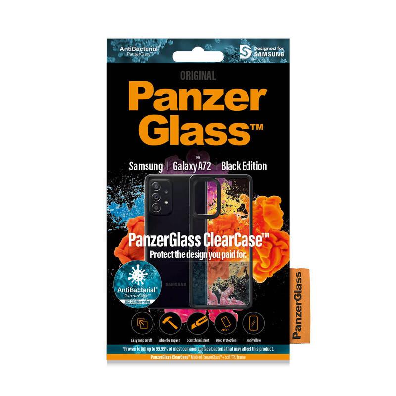 Kryt na mobil PanzerGlass ClearCase Antibacterial na Samsung Galaxy A72 černý průhledný