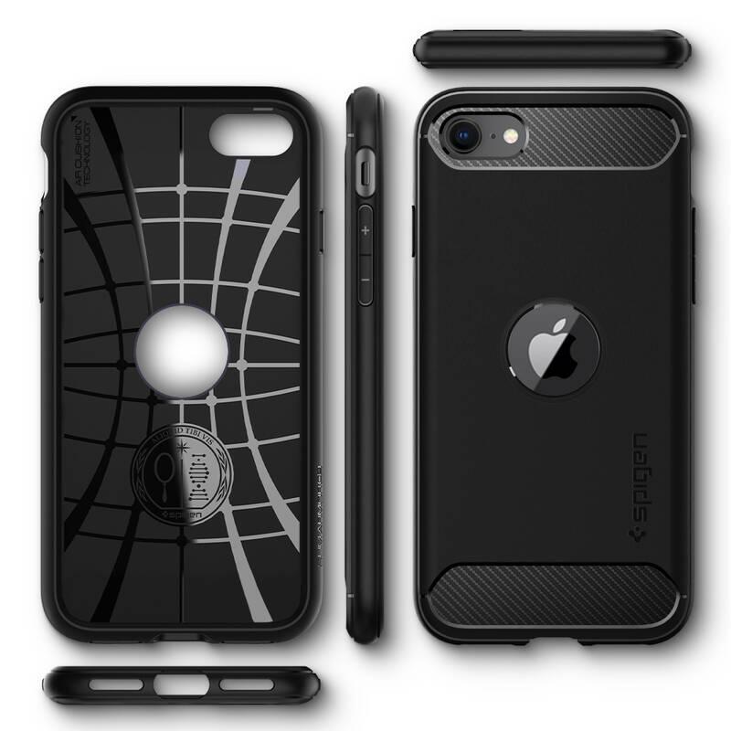 Kryt na mobil Spigen Rugged Armor na Apple iPhone SE 2020 černý