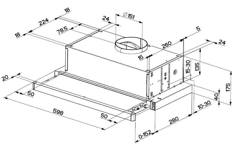 Odsavač par Faber FLEXA LUX GLASS NG BK A60 černý