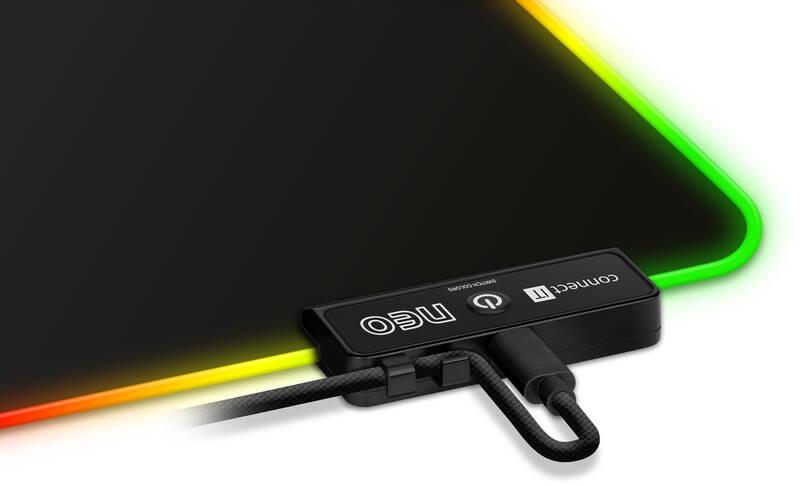 Podložka pod myš Connect IT NEO RGB, vel. S 32 x 24,5 cm černá