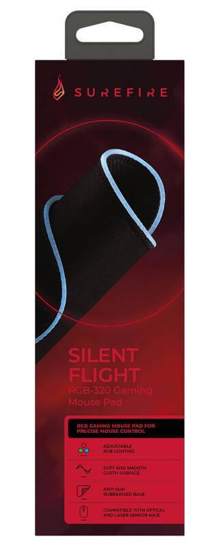 Podložka pod myš SureFire Silent Flight RGB-320, 32 x 26 cm černá