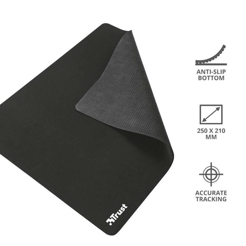 Podložka pod myš Trust Mouse Pad M, 25 x 21 cm černá