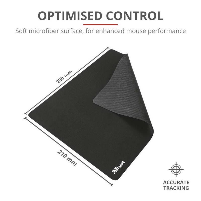 Podložka pod myš Trust Mouse Pad M, 25 x 21 cm černá