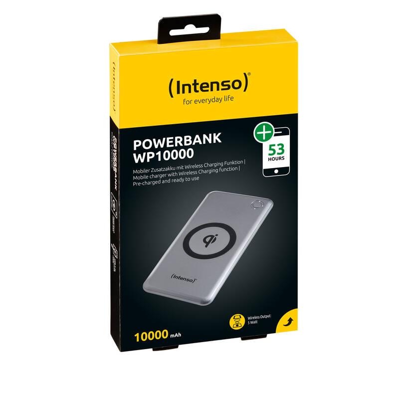 Powerbank Intenso Wireless 10000mAh stříbrná, Powerbank, Intenso, Wireless, 10000mAh, stříbrná