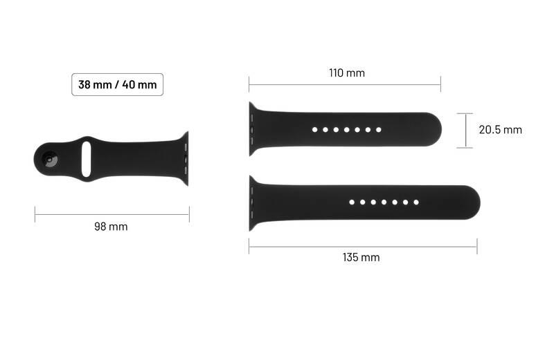 Řemínek FIXED Silicone Strap na Apple Watch 38 mm 40 mm červený
