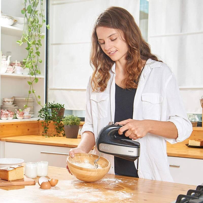 Ruční šlehač Black Decker BXMX500E černý nerez