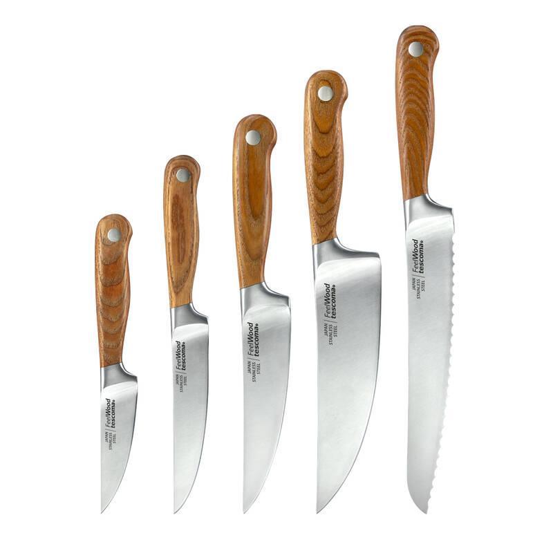 Sada kuchyňských nožů Tescoma FEELWOOD, 5 nožů, blok
