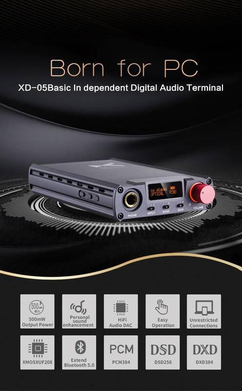 Sluchátkový zesilovač xDuoo XD05 BASIC černý, Sluchátkový, zesilovač, xDuoo, XD05, BASIC, černý