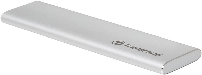 Box na HDD Transcend CM80 externí SSD rámeček, M.2 SATA SSD typ 2242 2260 2280, USB 3.0 USB-C stříbrný