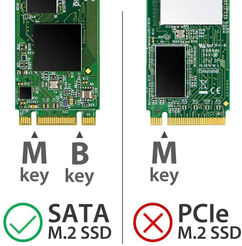 Box na HDD Transcend CM80 externí SSD rámeček, M.2 SATA SSD typ 2242 2260 2280, USB 3.0 USB-C stříbrný