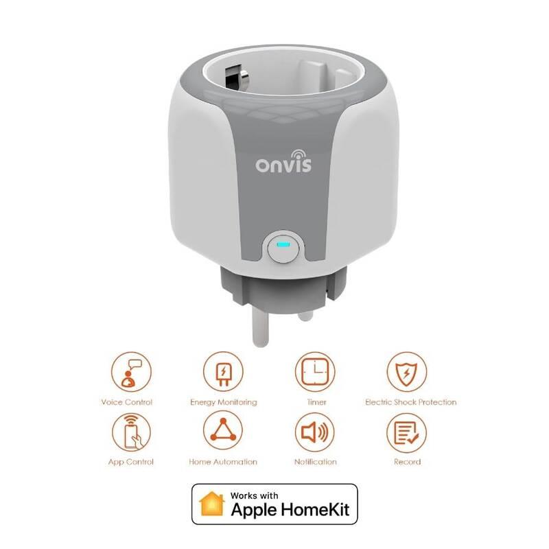 Chytrá zásuvka Onvis HomeKit, Wi-Fi 2,4 GHz, Chytrá, zásuvka, Onvis, HomeKit, Wi-Fi, 2,4, GHz
