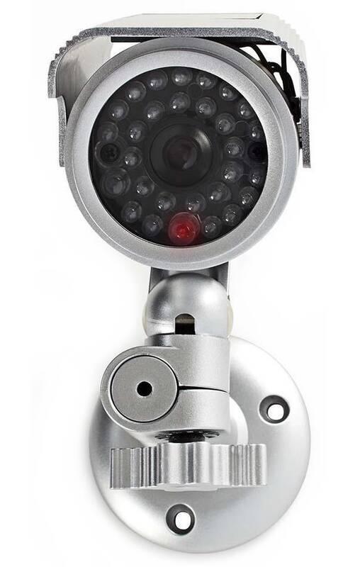 Maketa zabezpečovací kamery Nedis bullet, IP44, napájení z baterie, venkovní, včetně držáku na zeď