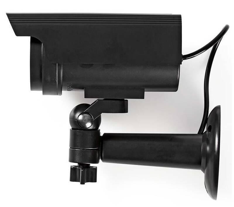 Maketa zabezpečovací kamery Nedis s blikající LED, bullet, IP44, venkovní