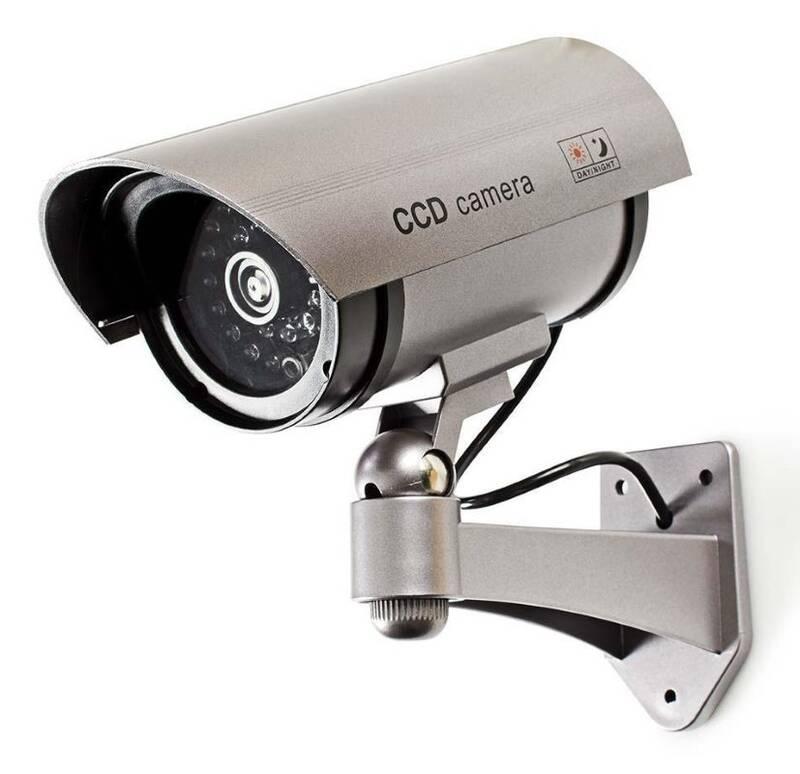 Maketa zabezpečovací kamery Nedis s infračervenou LED, bullet, IP44, venkovní