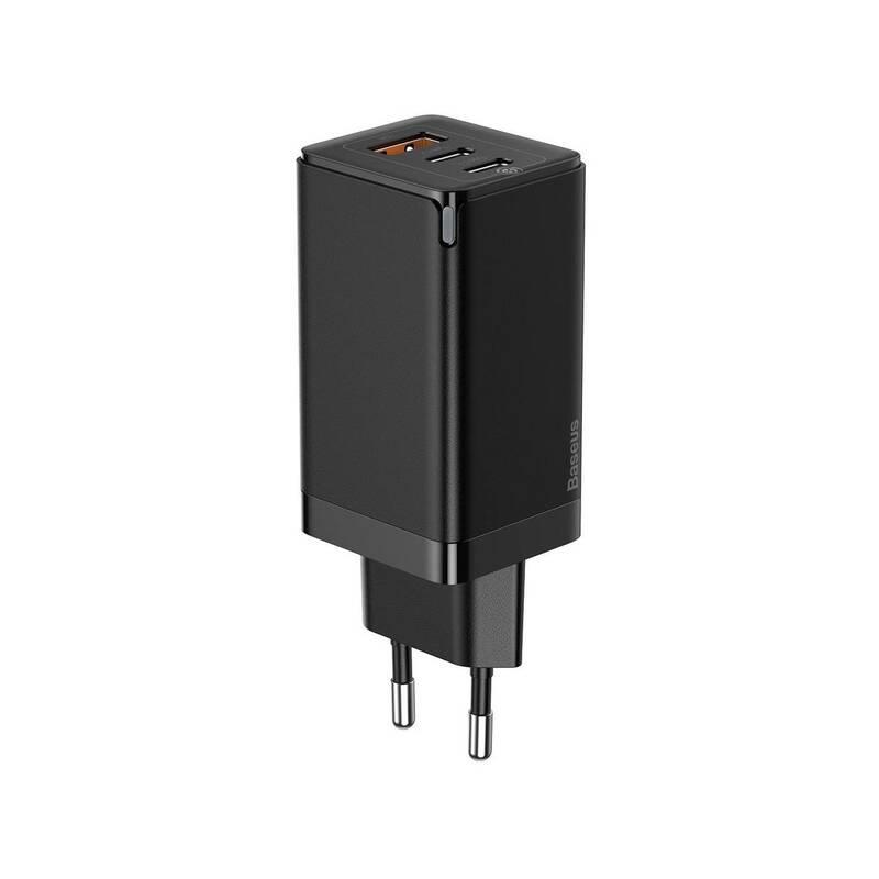 Nabíječka do sítě Baseus GaN2 Pro Quick Charger, 2x USB-C, 1x USB, QC 4 , 65W USB-C kabel 1m černá