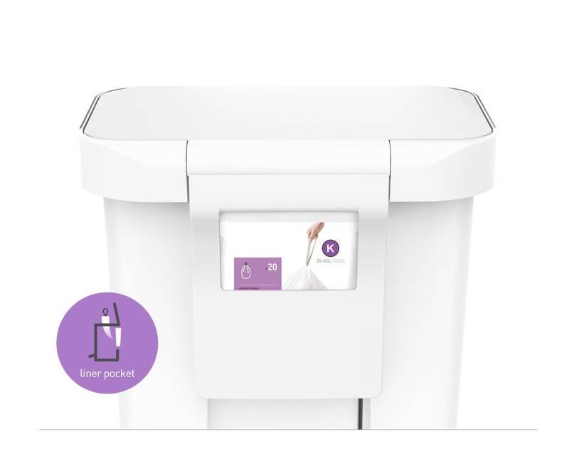 Odpadkový koš Simplehuman 45 l bílý