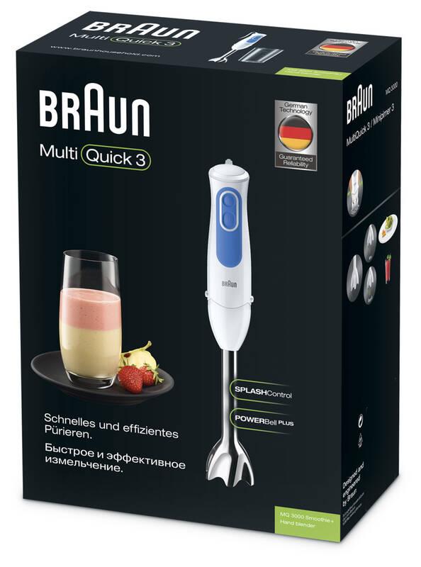 Ponorný mixér Braun Multiquick 3 MQ3000 WH Smoothie bílý modrý, Ponorný, mixér, Braun, Multiquick, 3, MQ3000, WH, Smoothie, bílý, modrý