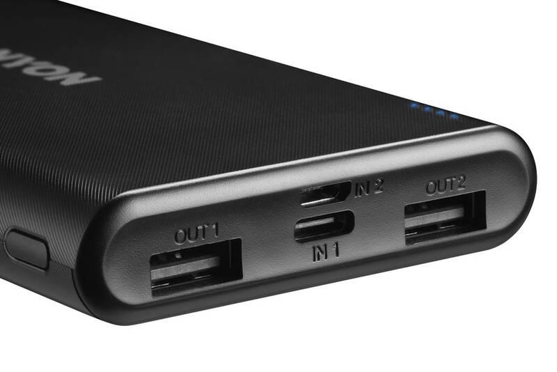 Powerbank Canyon 10000 mAh, Micro USB USB-C černá, Powerbank, Canyon, 10000, mAh, Micro, USB, USB-C, černá