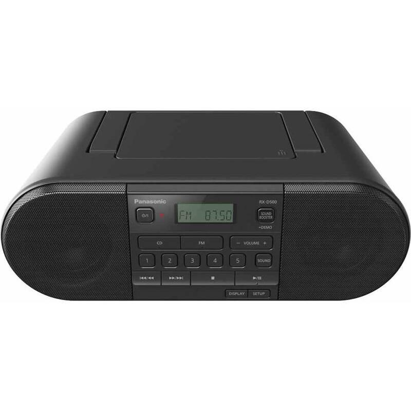 Radiopřijímač s CD Panasonic RX-D500EG-K černý, Radiopřijímač, s, CD, Panasonic, RX-D500EG-K, černý