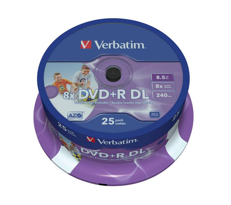 Disk Verbatim DVD R DualLayer, 8,5GB, 8x, printable, 25cake