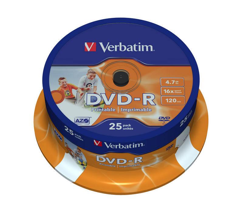Disk Verbatim Printable DVD-R 4.7GB, 16x, 25cake