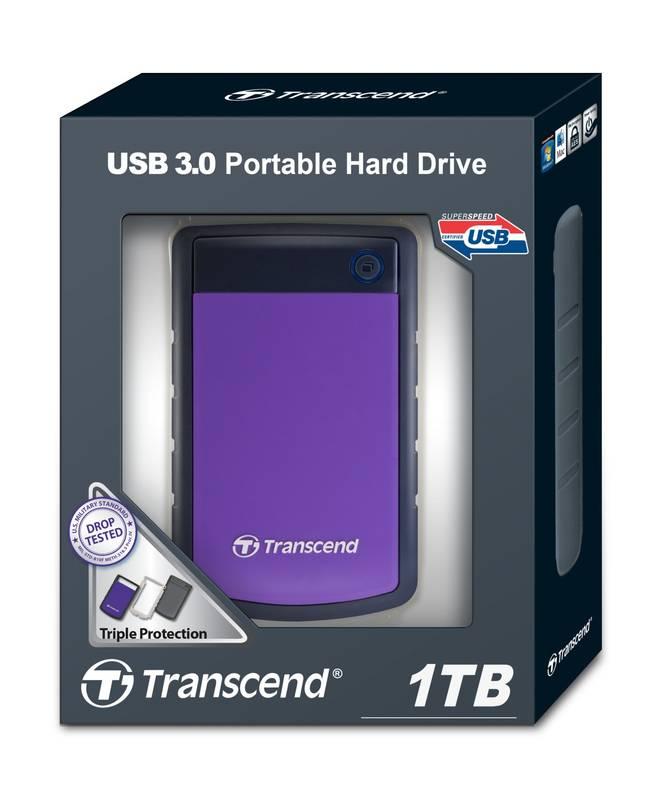 Externí pevný disk 2,5" Transcend StoreJet 25H3P 1TB černý fialový