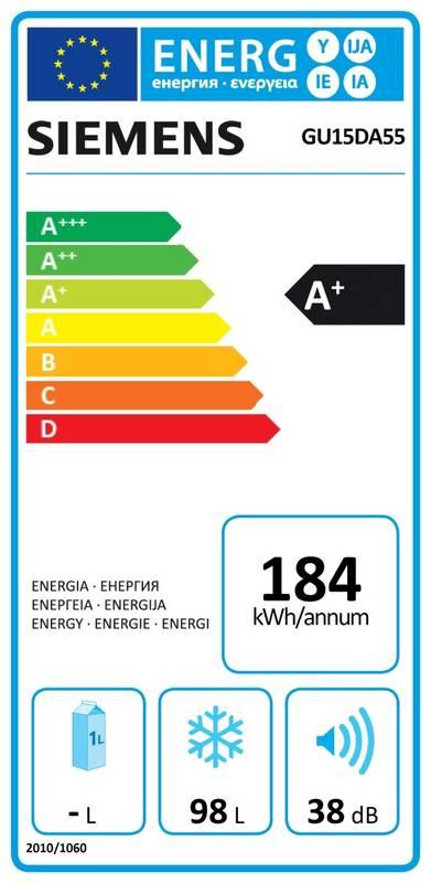 Mraznička Siemens GU15DA55 bílá