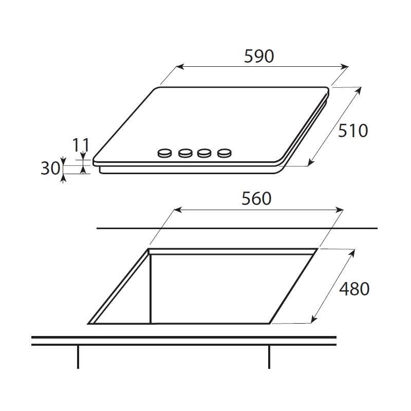 Plynová varná deska Whirlpool AKR 362 IX nerez