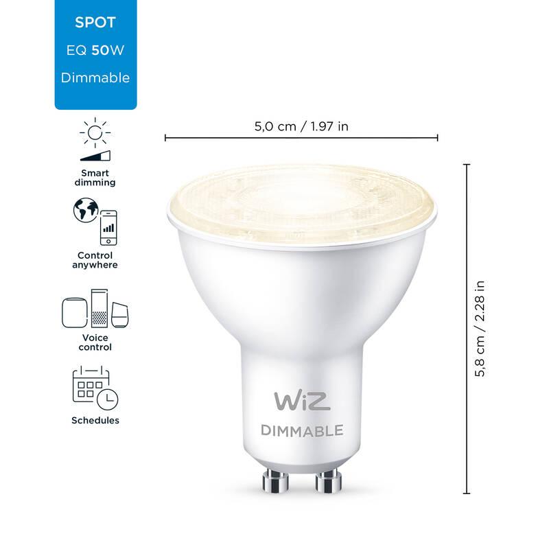 Chytrá žárovka WiZ Dimmable 4,9W GU10, Chytrá, žárovka, WiZ, Dimmable, 4,9W, GU10