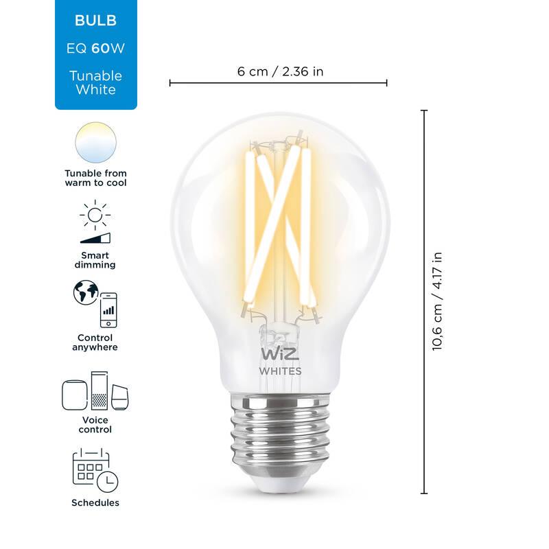 Chytrá žárovka WiZ Tunable White 6,7W E27 A60 Filament, Chytrá, žárovka, WiZ, Tunable, White, 6,7W, E27, A60, Filament