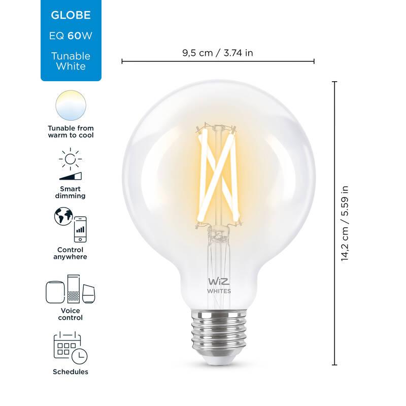 Chytrá žárovka WiZ Tunable White 6,7W E27 G95 Filament