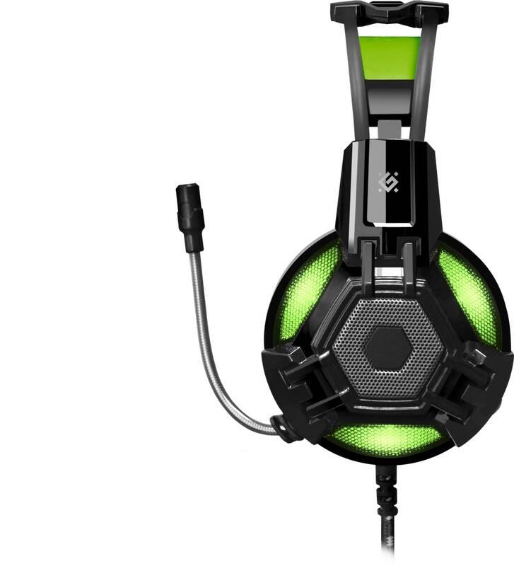 Headset Defender Lester černý zelený