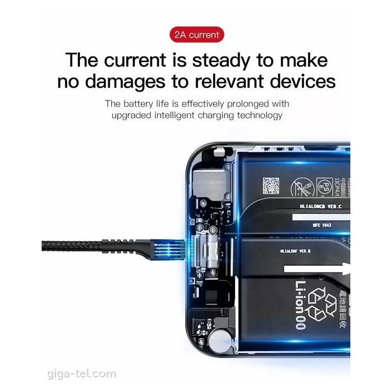 Kabel Baseus Fish-eye Spring USB USB-C, 1m černý