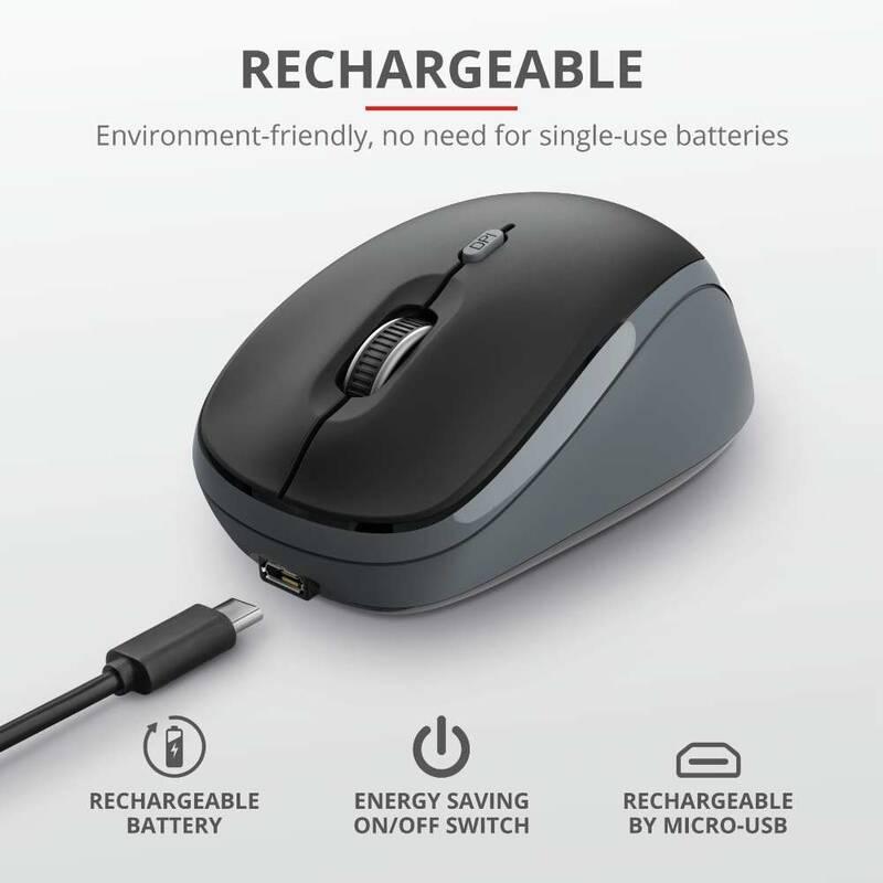 Myš Trust Yvi Rechargeable Wireless černá